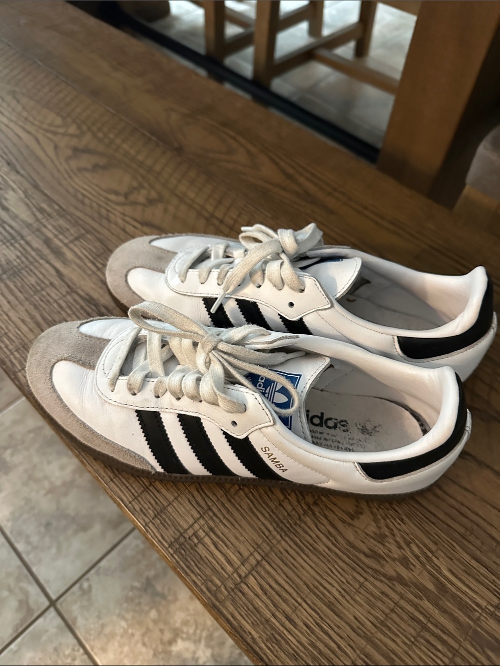 adidas Women’s Samba Sneakers in White, Black & Gray